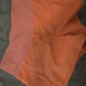 Women's Orange Athletic Shorts with Stretch Waistband